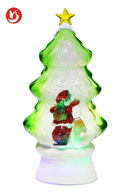 Crafts Gifts Decoration Battery Box Operation Water Snow Globe Led Christmas Tree