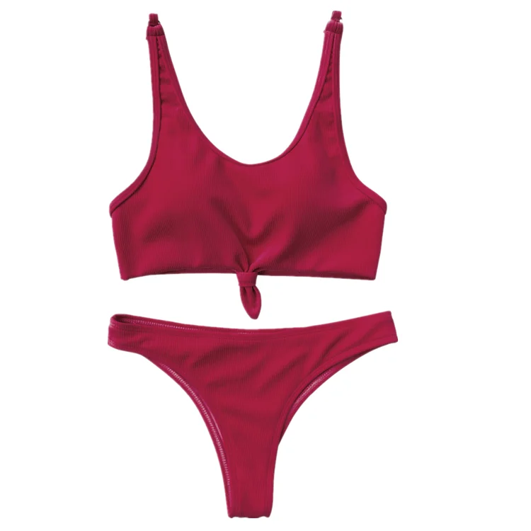 Cikini  2021 design beachwear fasten front knot  tie knot bikini