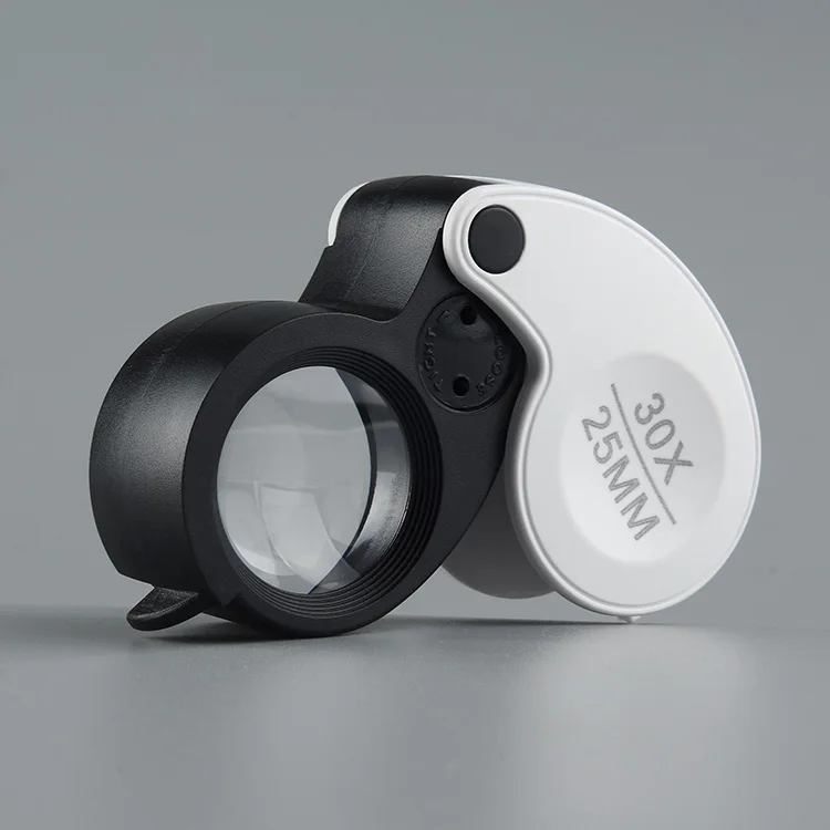 Eye Magnifier Diamond Coins Stamp Loupe  jewelry  magnifying glass manufactures with light 30x