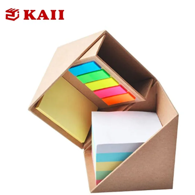 
Promotional Gifts Sticky Note Memo Cube in Kraft Paper Box with Pen Holder 