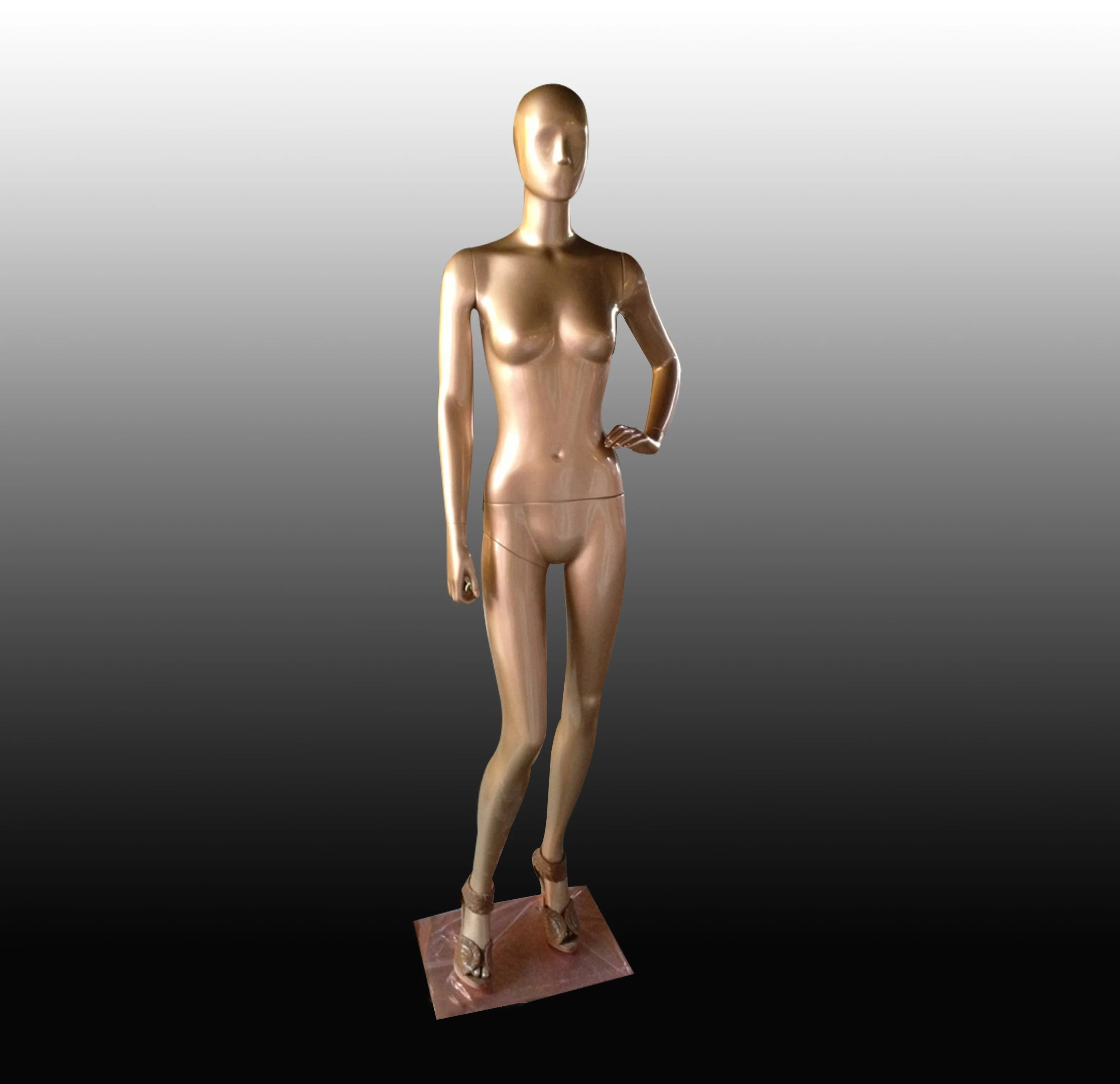 Female Goden Color Fiberglass Mannequin Wedding Dress Display Full Body Sexy Model  Egg Head Clothes Window Maneken Women