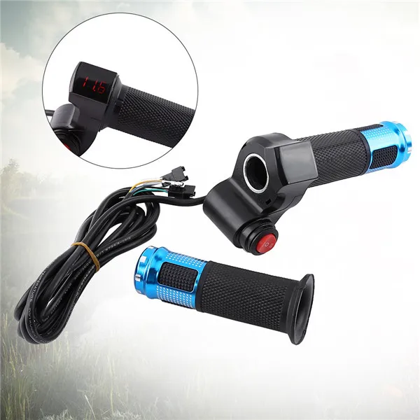 
4 Colors Twist Throttle Grips With Led Display Screen Handle With Key Knock For Electric Bike 