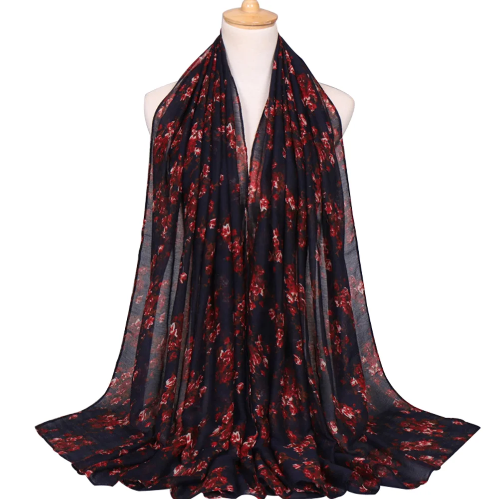 
Zakiyyah BS389 Pashmina Scarf Turkish Hijab Floral Design For Muslim Girl Islamic Women Shawls 