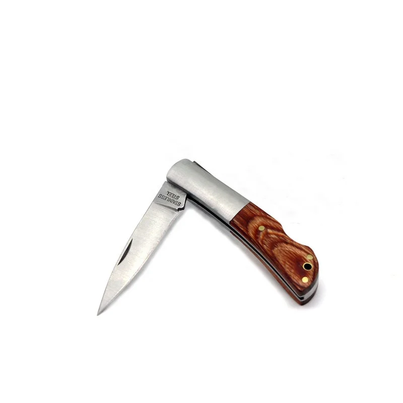 High quality stainless steel and wooden handle pocket knife folding knife camping knife