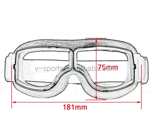 New Vintage Motorcycle Helmet Goggles Scooter Glasses Pilot Cruiser Steampunk with Free Bag