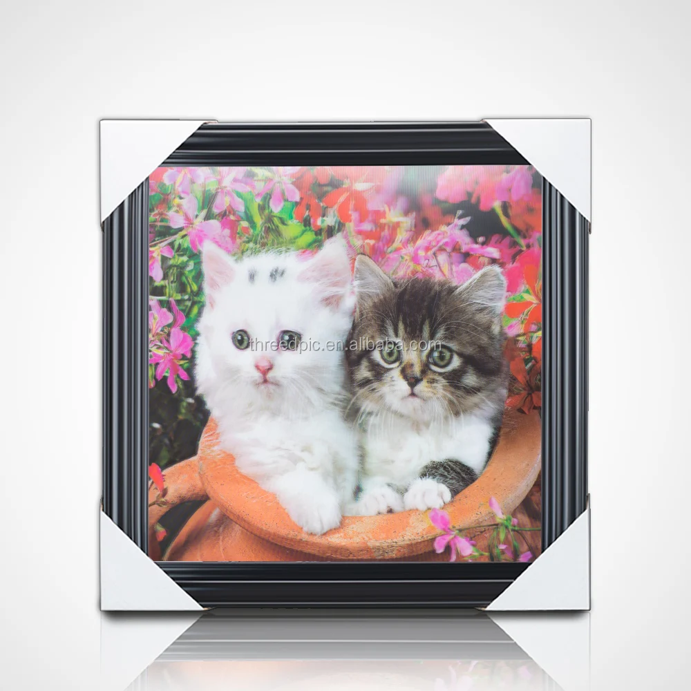 Lovely Dog and Cat 3D Lenticular Pictures 3D 5D Printing for Home Decoration