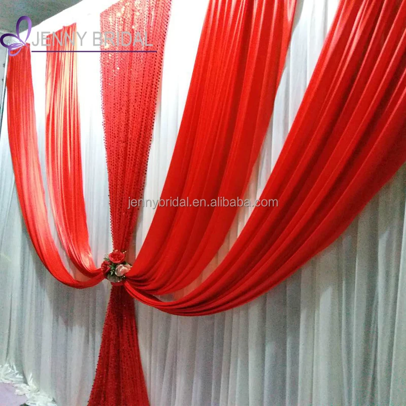 BCK142 красная ледяная шелковая ткань фотостудия церковное свадебное украшение фоны для свадебных торжеств
