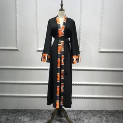 Long Robe Gowns Kimono Jubah Ramadan Middle East Thobe Worship Service Islamic Prayer Clothing Muslim Abaya Print Dress Cardigan
