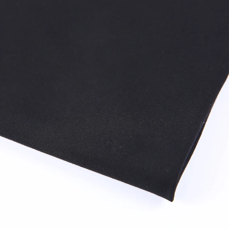 
Newest garment material textile black plain dyed tr punto nr roma fabric for pants 