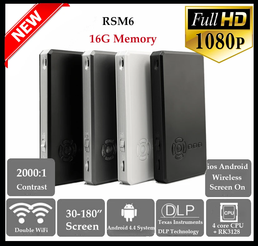 Uutek 4K LED Projector DLP Projector Mini Projector Slim Projector Projector wifi Android Smart Projector Pocket Projector RSM6