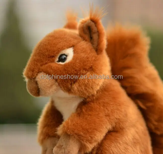 Wholesale lifelike squirrel plush toy cheap cute custom soft stuffed plush toy brown squirrel