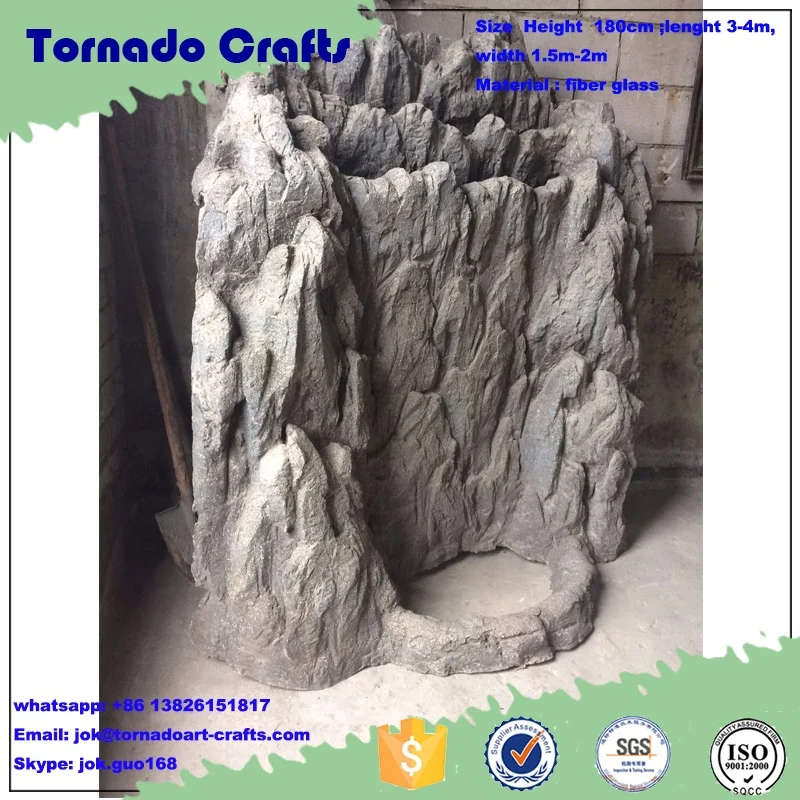 Factory artificial rock waterfall fiberglass rock for park road artificial landscape stone