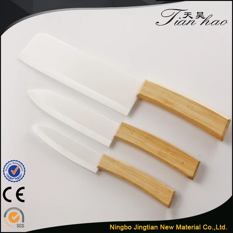 New Arrival Kitchen Dining 4 Inch Bamboo Handle Ceramic Blade Knife