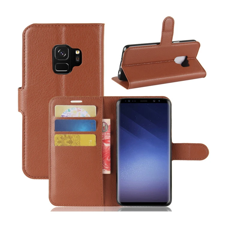 Личи зерна кожаный ТПУ задняя внутри чехол для Samsung Galaxy S9 S9plus крышка