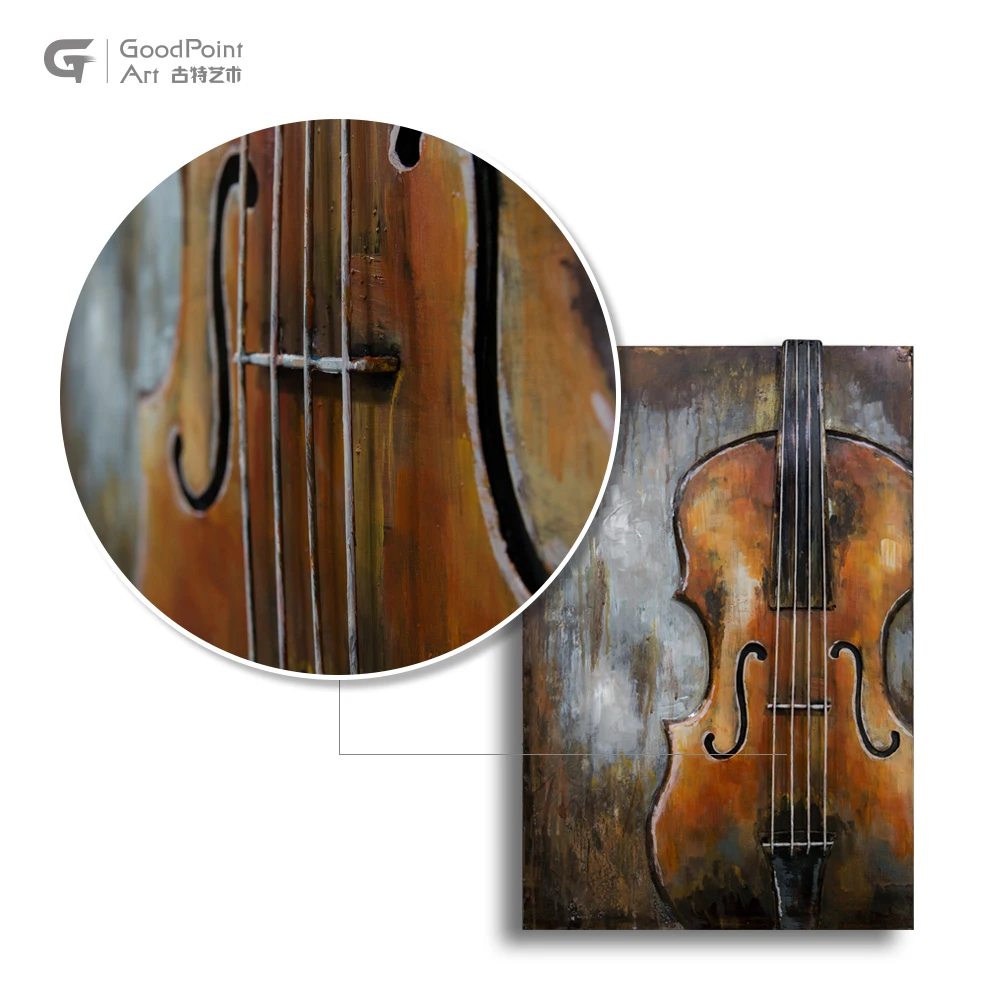 
Brand New 3D Iron Picture Artwork Hotel/Office Guitar Wall Metal Home Decor 