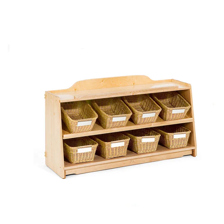 Factory Direct Price children wooden classroom shelf toy organizer storage