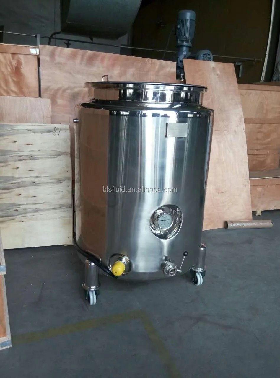 stainless steel chocolate tempering milk Cooker/cheese melting tank with trolley and lockable wheels