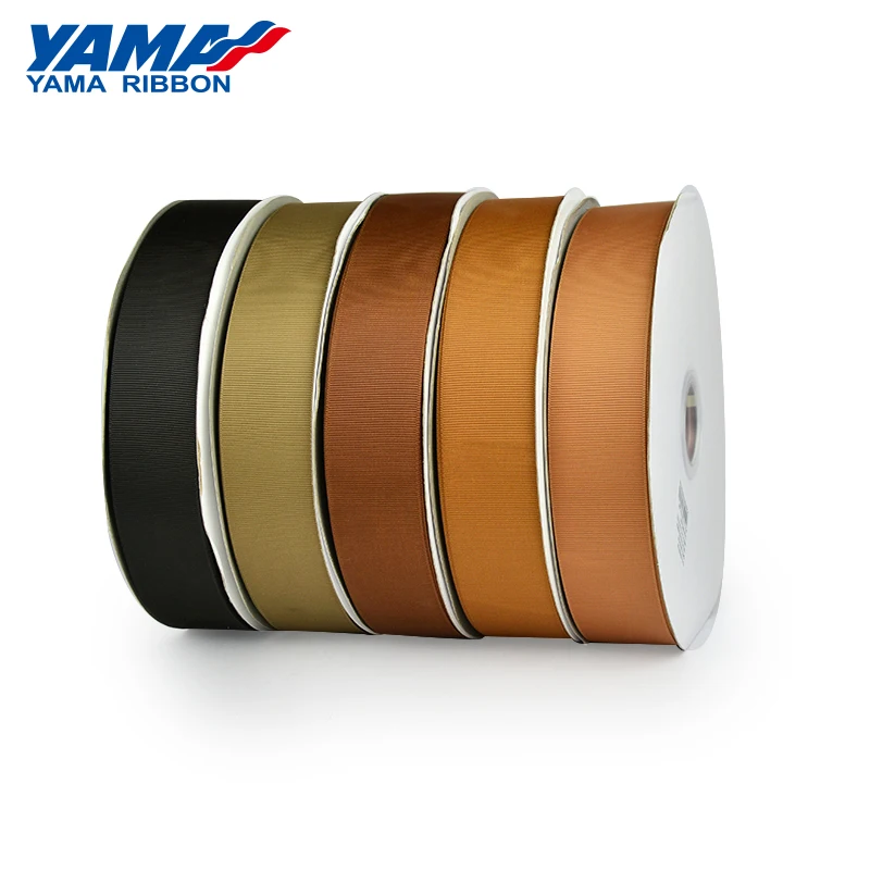 Yama Ribbon China Wholesales 3-38mm Solid Colors Polyester 100 Yards Grosgrain Ribbon Roll