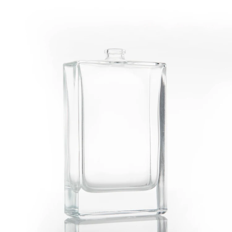 High quality Square clear glass bottles unique shape bottle perfume 50 ml 75ml 80ml 100ml glass for oil filling