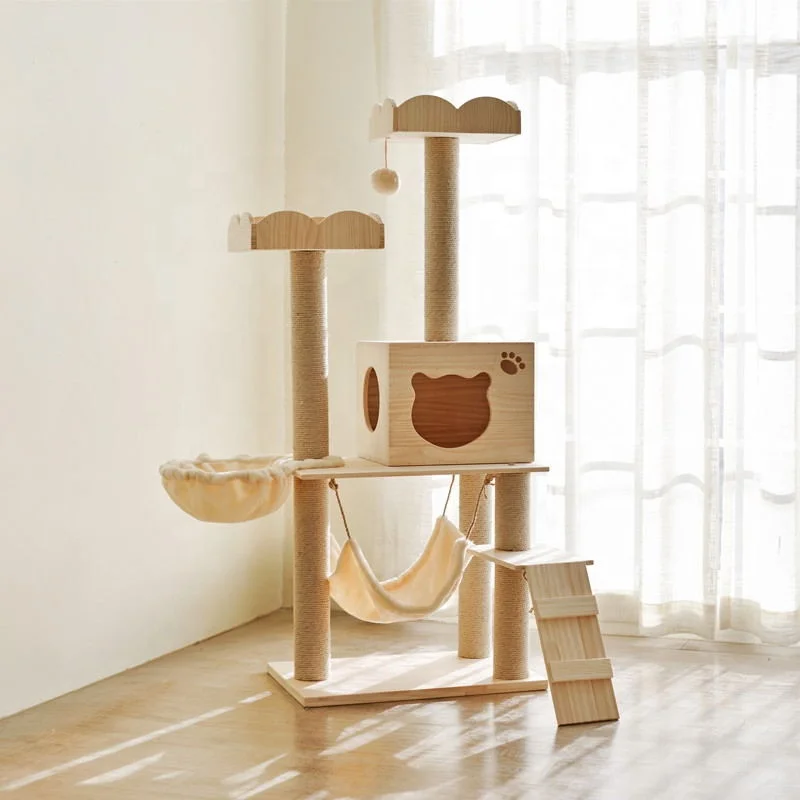 
Hot sale Pet Condo Cat tree Pet Large House Wood Cat Tree Cat Climbing Tower 