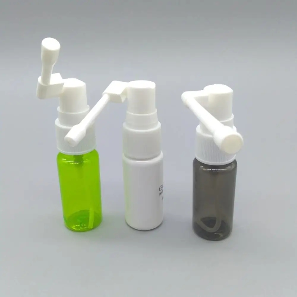 
15ml Medicinal Sterilized Plastic Nasal Spray Bottles With Long Nozzle And Rocker Pump 