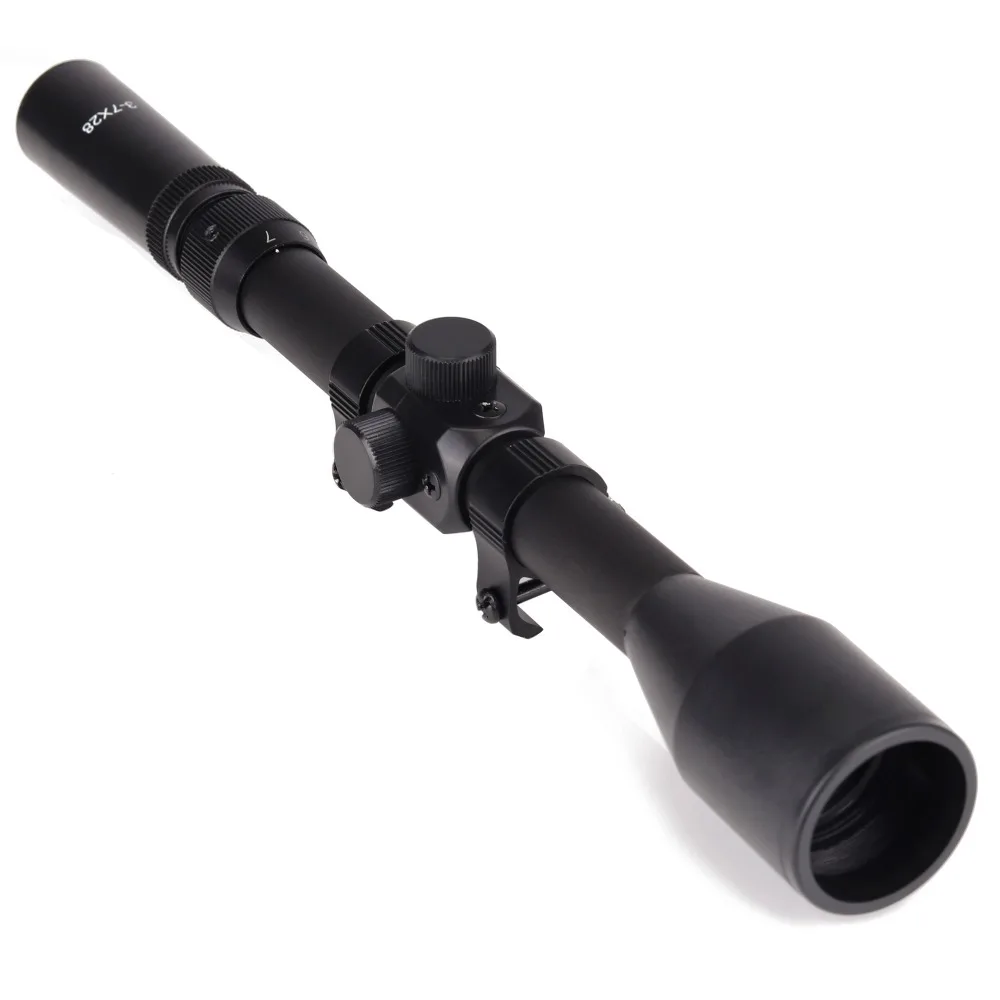 3-7x28 Air Gun Scope Hunting Sniper Scope Hunting Riflescope With Mounts Crosshair