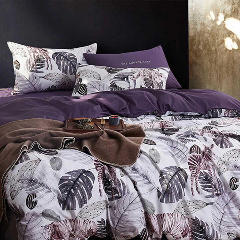 60S combed 100% egyptian cotton luxury home duvet cover 3d digital printed bedding sheet sets