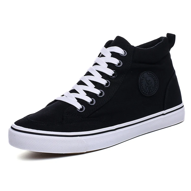 
New arrival rubber sole new model high cut canvas shoes for men 