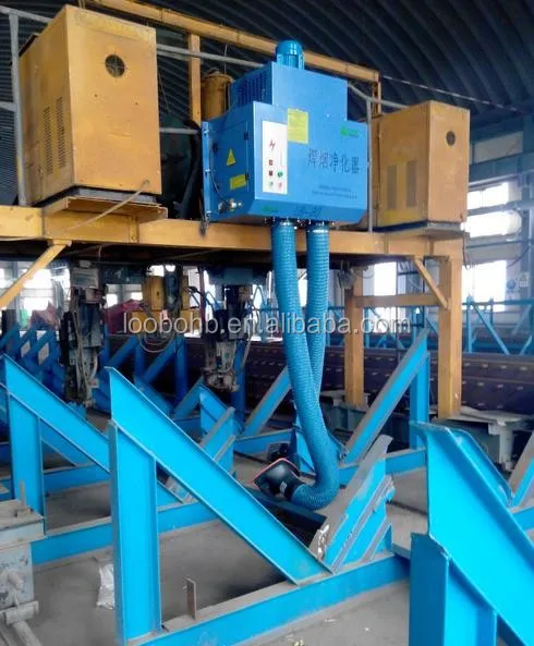 loobo best sale wall mounted fume extractor/welding dust collector with double suction hood