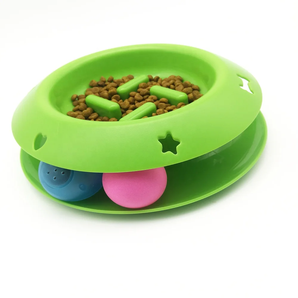 pet food container slow feeding bowl cat scratcher tower of track ball IQ treat dog toy fun Feeder interactive dog bowl