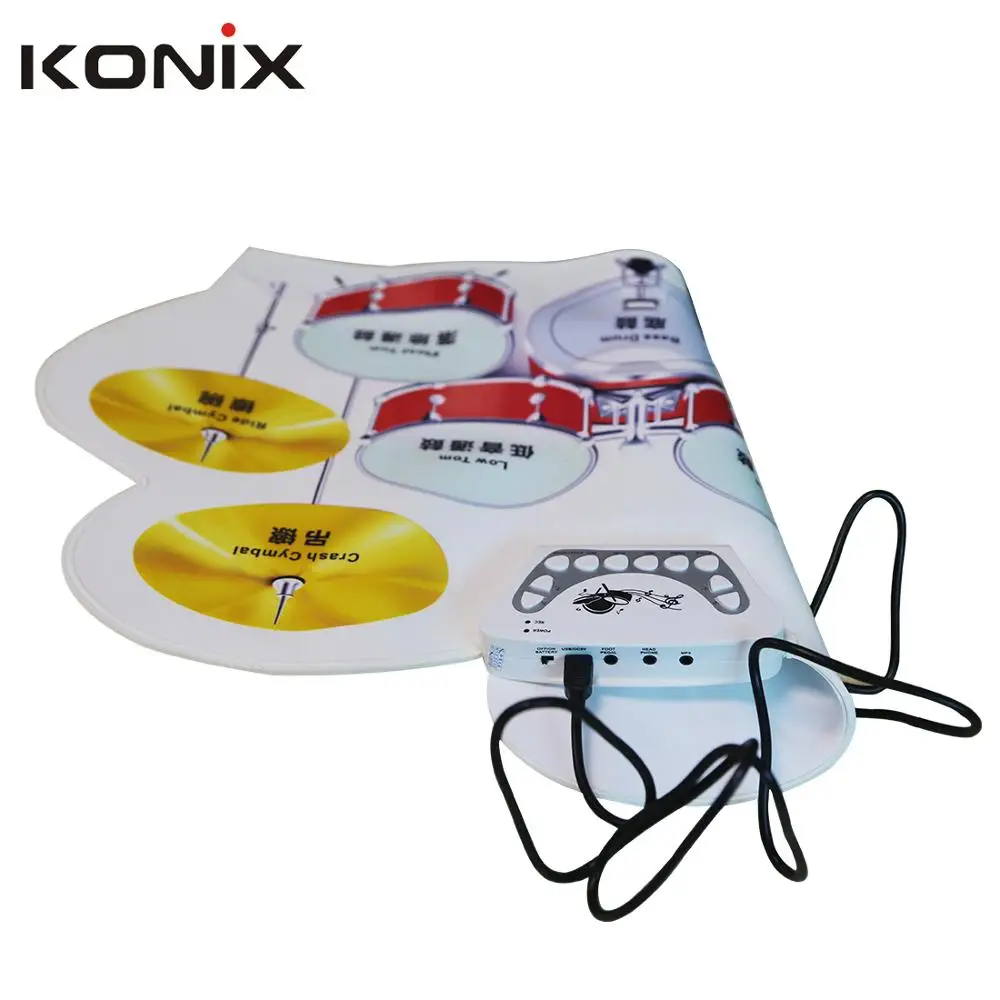 Roll-Up Drum Kit with Foot Pedals Power by AC Adapter or 2*AAA Battery Portable Electronic Drum Set
