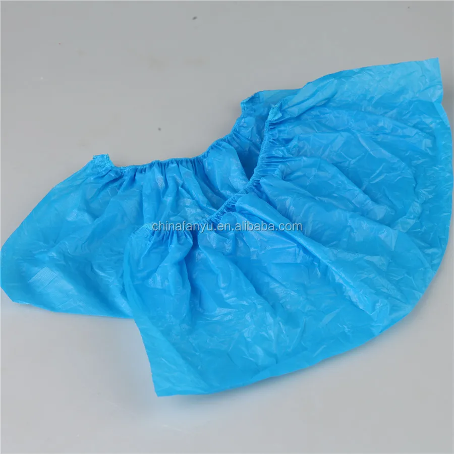 Xiantao Hubei surgical waterproof CPE PE blue plastic shoe cover disposable boot covers