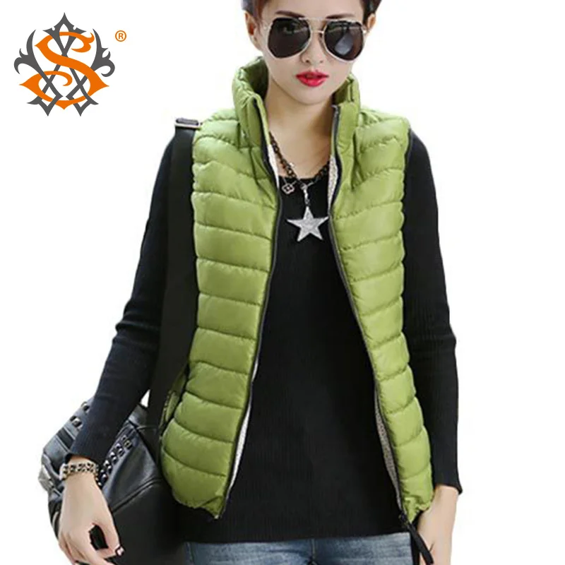 Plus Size Autumn Winter Coat Women Ladies Gilet Colete Feminino Casual Waistcoat Female Sleeveless Cotton Vest