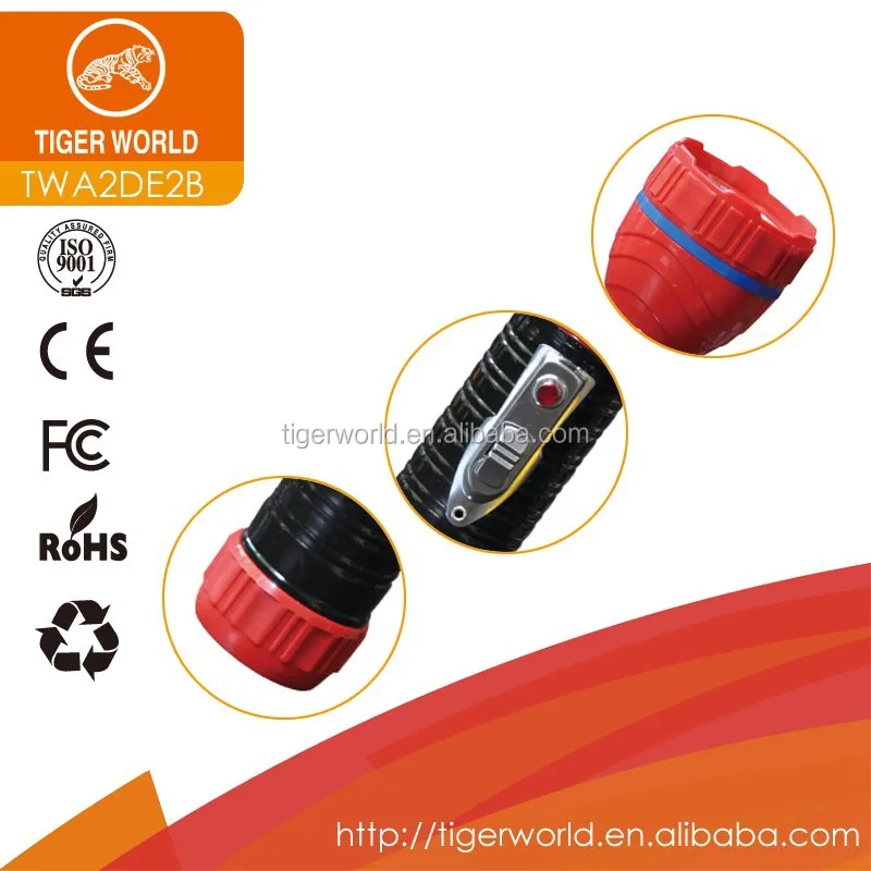 portable powerful hand held flashlight plastic body dry battery led torch light for sale