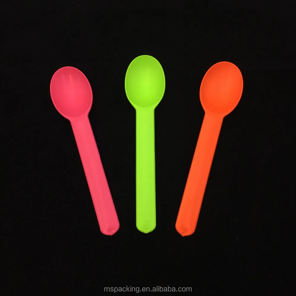 Hot Sale Biodegradable Leaf Shape Plastic Colorful Dessert Spoon Price