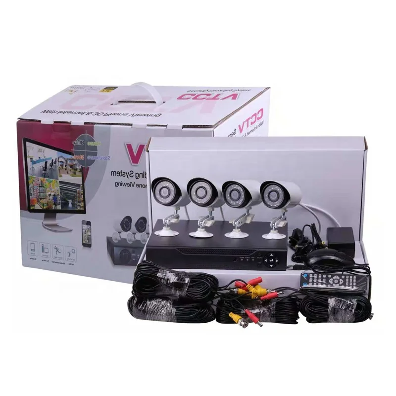 Китай завод горячий продукт ahd cctv комплект камера с dvr 4ch 720P AHD системы