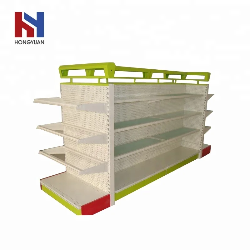 3-6 layers custom supermarket cosmetic gondola shelf shopping mall rack with led