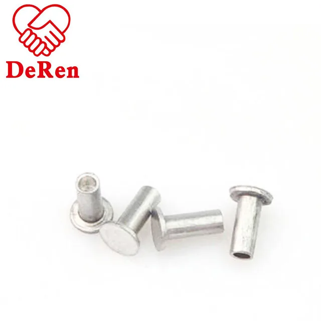 China Factory pice high quality flat head solid/semi-tubular rivet DIN302/DIN124