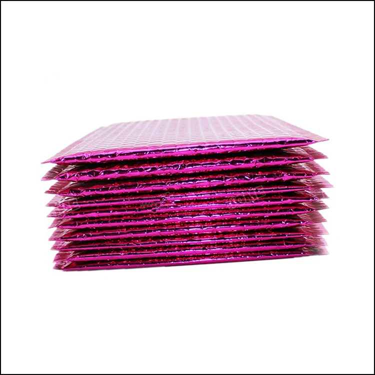 Metallic aluminum foil custom color padded envelopes poly bubble mailer packaging courier bag
