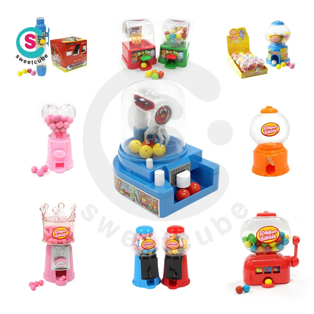 Sweetcube candy dispenser plastic small vending machine toys Rotate button vending dispenser candy toy