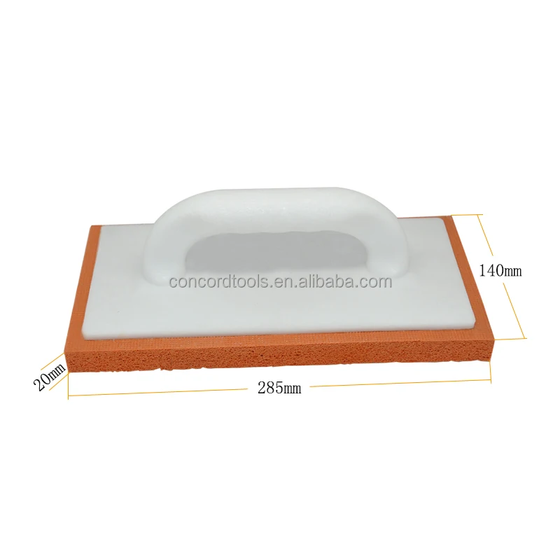 High density orange masonry float with plastic handle sponge plastering trowel