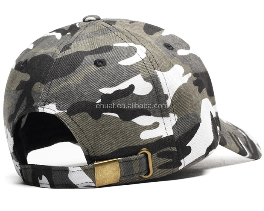 Classic old style cotton chino twill washed baseball camo cap