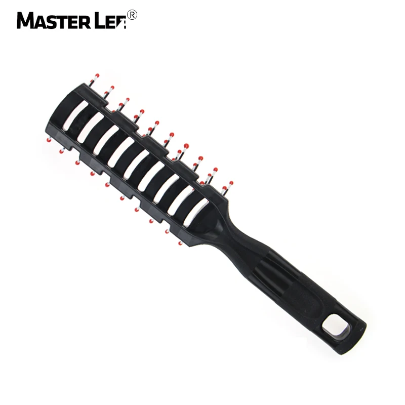Masterlee Brand Black Bristle Plastic Rib Brush For Hair Profession Salon