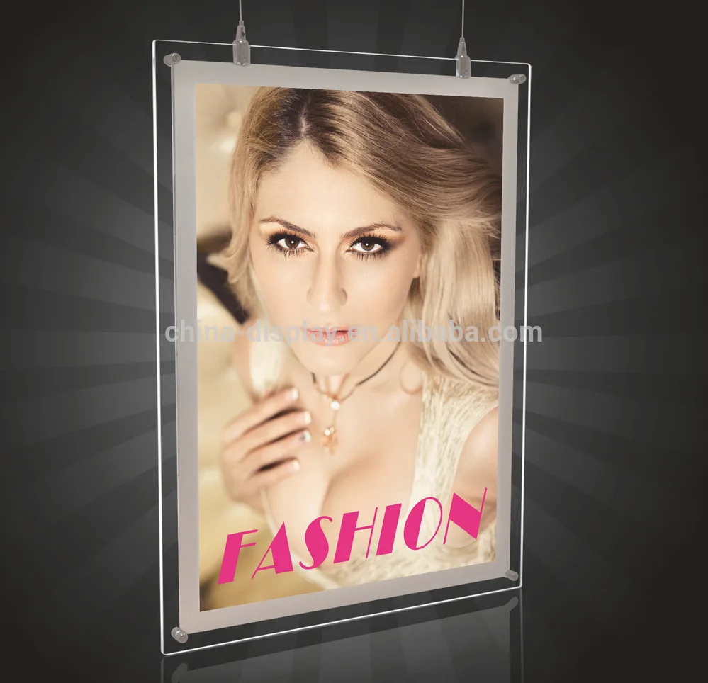 Led transparency acrylic photo frame hanging picture frames real estate window hanging display