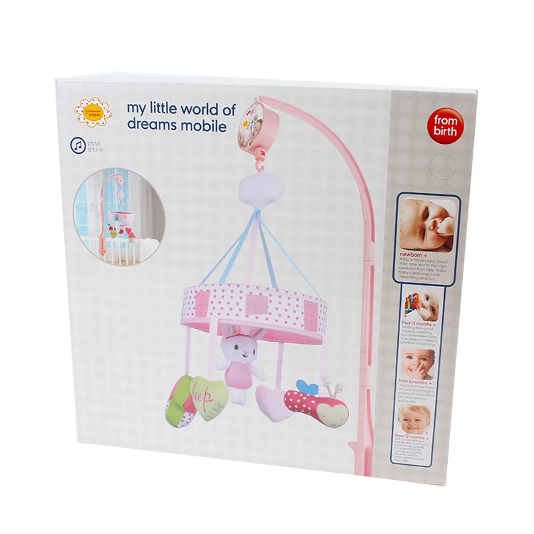 Pink Rabbit Musical Crib Mobile Baby hanging toys