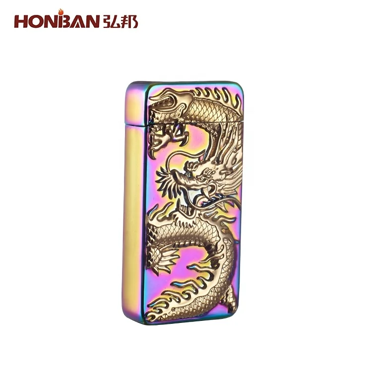 HONBAN HB-013 Promotional gift best design mini usb lighter with dragon pattern