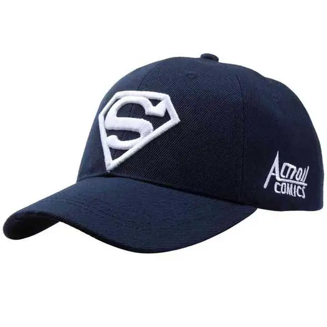 6 Panel Baseball Cap Superman Embroidery Sport Hat Wholesale Outdoor Caps