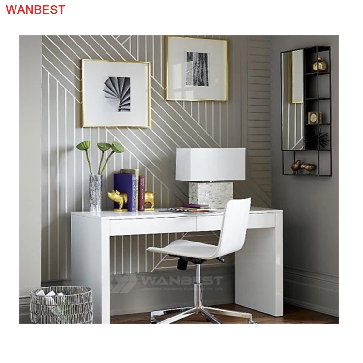 Elegant high gloss solid surface office reception desk design executive desk computer table