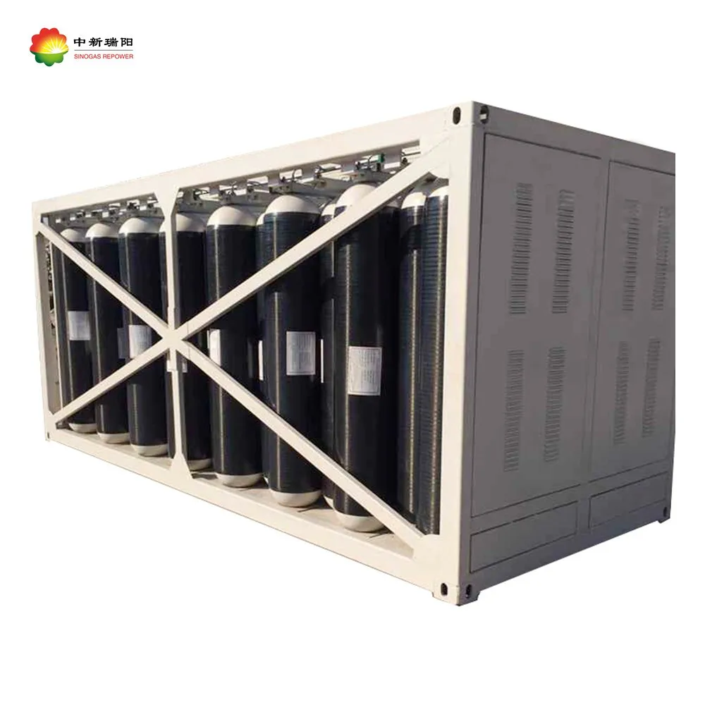 20ft CNG natural gas container skid mounted type with customized quantity of cylinder