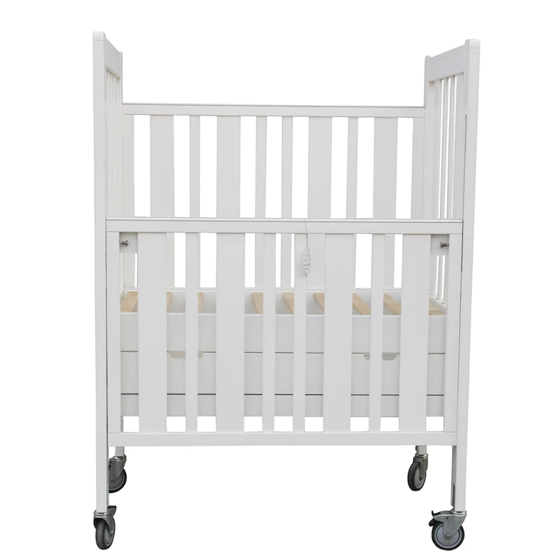 
factory custom solid wood Australian used adult baby bed with metal rubber wheels for shopping 
